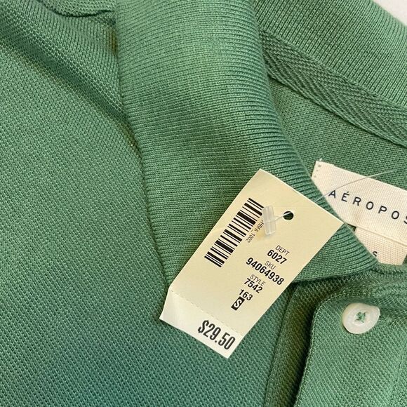 AEROPOSTALE Polo Shirt Men Small Green Short Sleeve NWT - Picture 5 of 5
